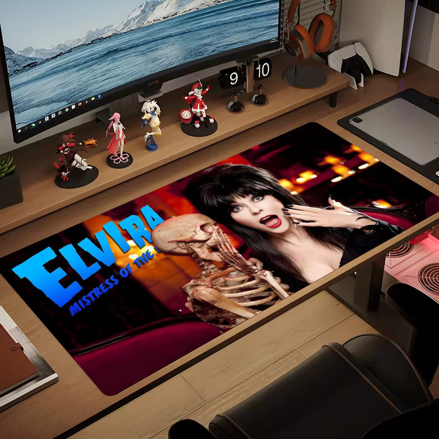E-Elvira Mistress Of The Dark XXL-Mauspad in Schwarz für Gamer und Notebook-Nutzer - Bild 3