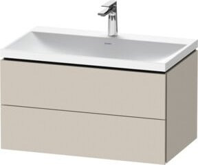 Duravit L-Cube Möbel-Set in Beige mit Waschbecken und 2 Schubladen, B/T/H: 80 x 48 x 48 cm - Bild 1