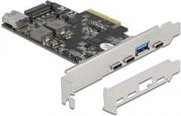 Delock USB-Erweiterungskarte PCIe x4 mit 3 x USB Type-C und 2 x USB Typ-A in Schwarz - Bild 1