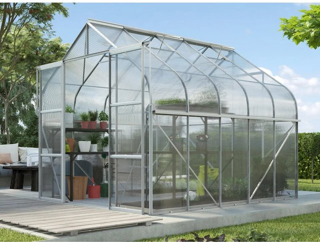 Vitavia Gewächshaus Diana 8300 mit Glockendach aus Aluminium eloxiert und 4 mm Polycarbonat in Silber - Bild 3