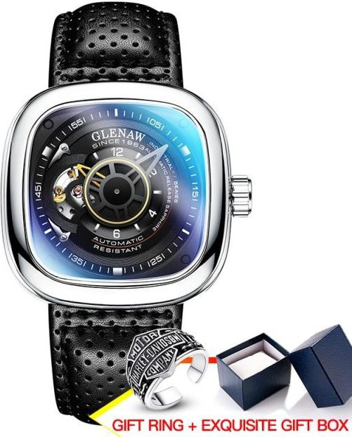 YIRAN Jewelry Chronograph, Automatik, Edelstahl, 44 mm, Leder, Herren - Bild 1