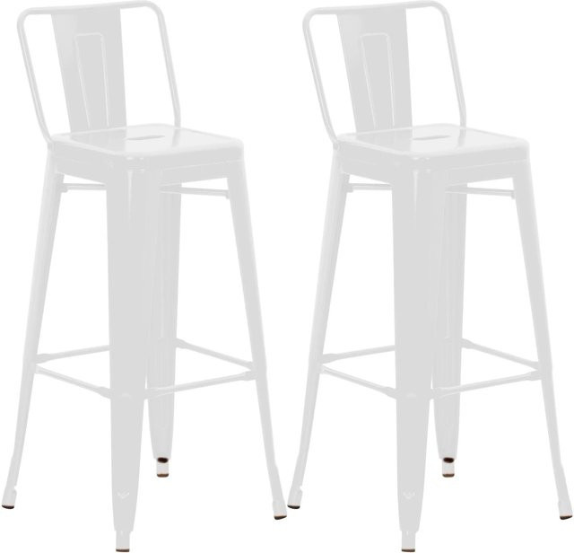 CLP 2er Set Barhocker Mason Weiß Industrial Design aus Metall - Bild 1