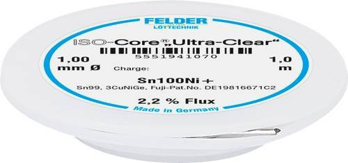 Felder ISO-Core Ultra-Clear Sn100Ni+ Lötzinn bleifrei Spule Sn99,25Cu0,7Ni0,05 1mm silber transparent - Bild 1