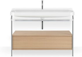 Duravit Möbelwaschtisch-Kombi Happy D.2 Plus in Weiß mit Keramikwaschbecken, Breite: 117,5 cm, Tiefe: 49 cm, Höhe: 85 cm - Bild 1
