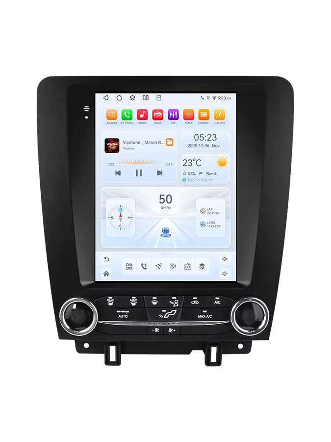 OSSURET Android 14 Autoradio für FORD Mustang 2010-2014 mit 9,7 Zoll Display, 8-Kern Snapdragon 6115 Prozessor, Carplay, GPS und 360-Grad-Kamera, Schwarz - Bild 5