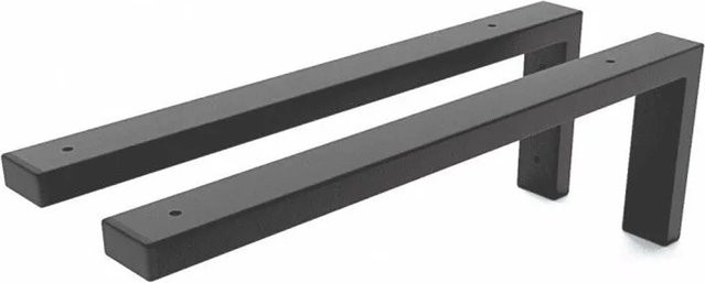 HEVVA Waschtischhalterung MAIN 2er Set Schwarz Matt aus Metall, Tiefe: 45 cm - Bild 1