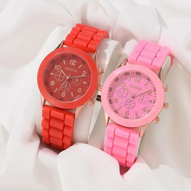 Yiran bag Uhrenset, Armbanduhr, Quarz, Legierung, Silikon, Pink, Damen - Bild 1