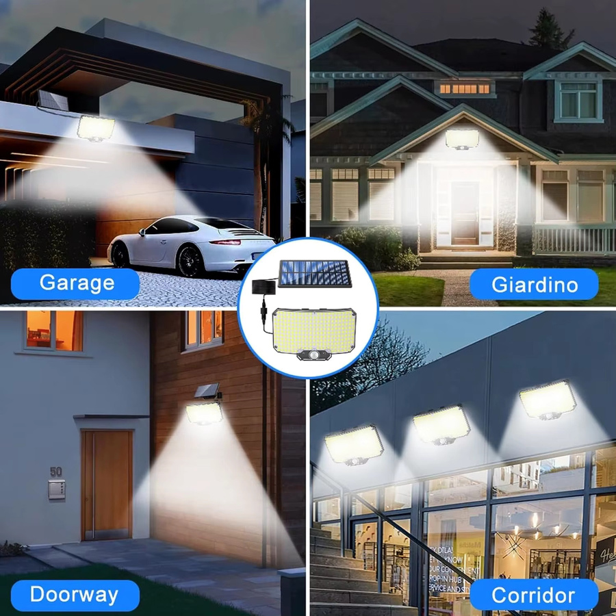 Arbrac 2er-Pack LED Solar-Sicherheitsflutlicht mit Bewegungssensor, IP65 wasserdicht, weißes Außenlicht für Garten, Terrasse und Garage - Bild 6