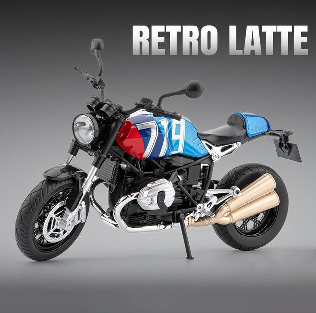 Linyi toy car 1:9 R Nine T Legierung Cruise Sport Motorrad Modell, Metall, mit Sound und Licht - Bild 1