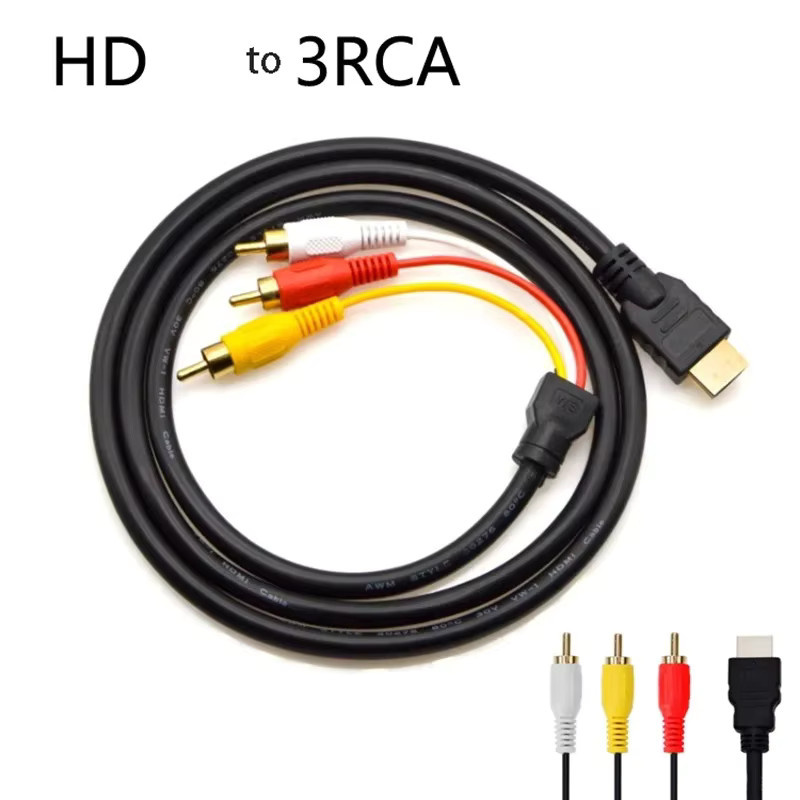 OLOEY HDMI zu 3RCA Kabel Konverter für HD Audio und Video Signalübertragung, Schwarz, 15 m - Bild 3