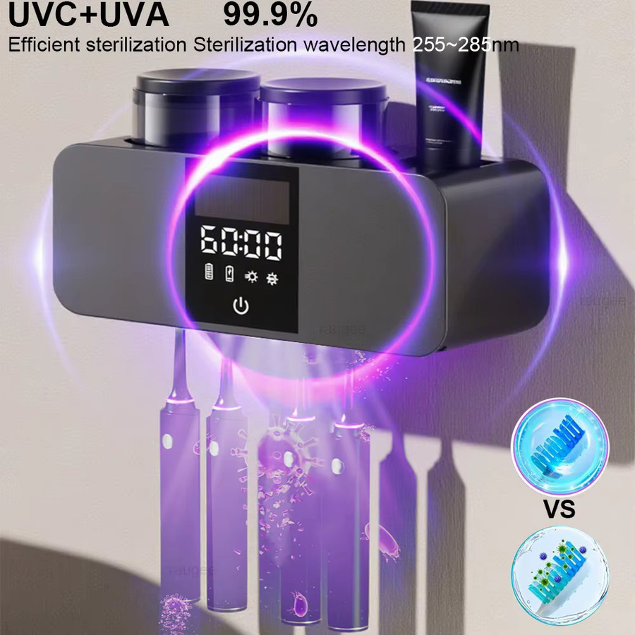 vifocal UV-Zahnbürstensterilisator und -halter, elektrisch aufladbar, grau - Bild 2