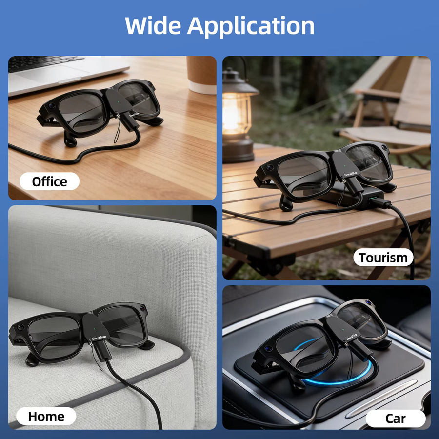 FONKEN USB-C Ladeadapter für Ray-Ban Meta Gen 1 und Gen 2 sowie Wayfarer, Skyler und Headliner, Schwarz - Bild 5
