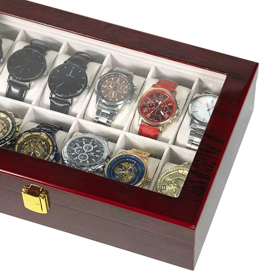 DELESYS Holz Uhrenbox Organizer für Männer mit geometrischem Design - Bild 5