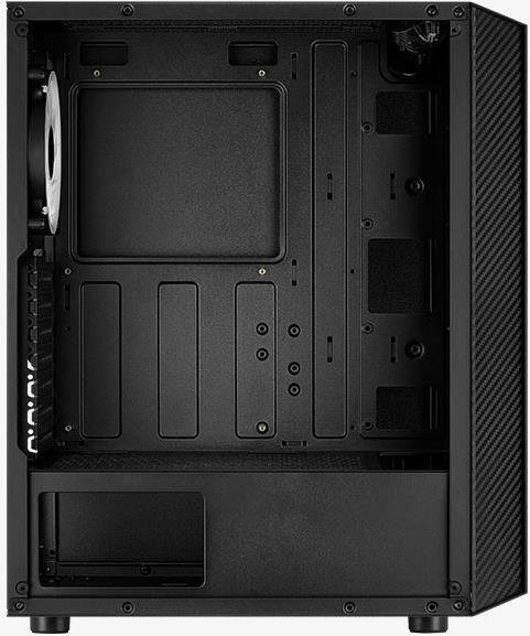 AeroCool Hive FRGB MDT ATX Seitenteil mit Fenster aus gehärtetem Glas in Schwarz mit USB-C und USB-A Anschlüssen - Bild 1