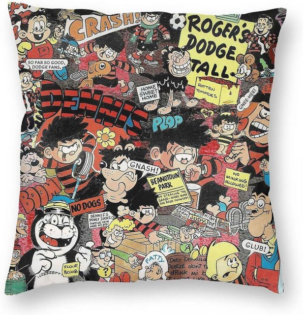 Beano Roger The Dodger quadratischer Kissenbezug aus Polyester und Leinen mit Samt-Finish, Mehrfarbig, B/B/H: 35 x 35 x 0 cm - Bild 1
