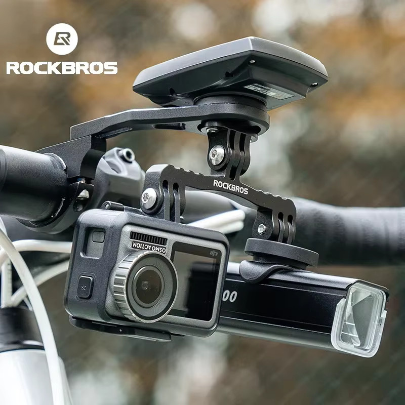 ROCKBROS Fahrradcomputerhalterung und Lichthalterung in Schwarz mit GPS-Unterstützung für MTB und Rennrad - Bild 3