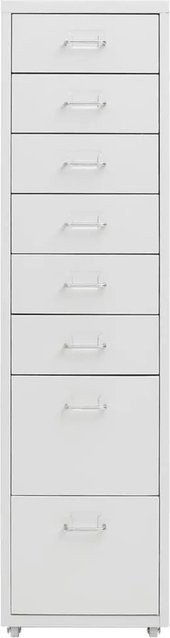 vidaXL Aktenschrank aus Metall mit Rollen in Grau, B/T/H: 28 x 41 x 109 cm - Bild 1