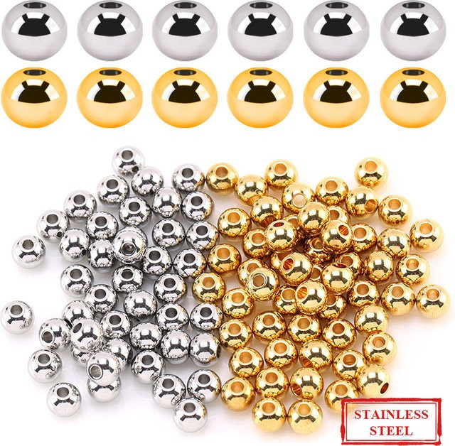 SMI Fine Spacer Perlen, Gold Farbe, Edelstahl, Unisex - Bild 1