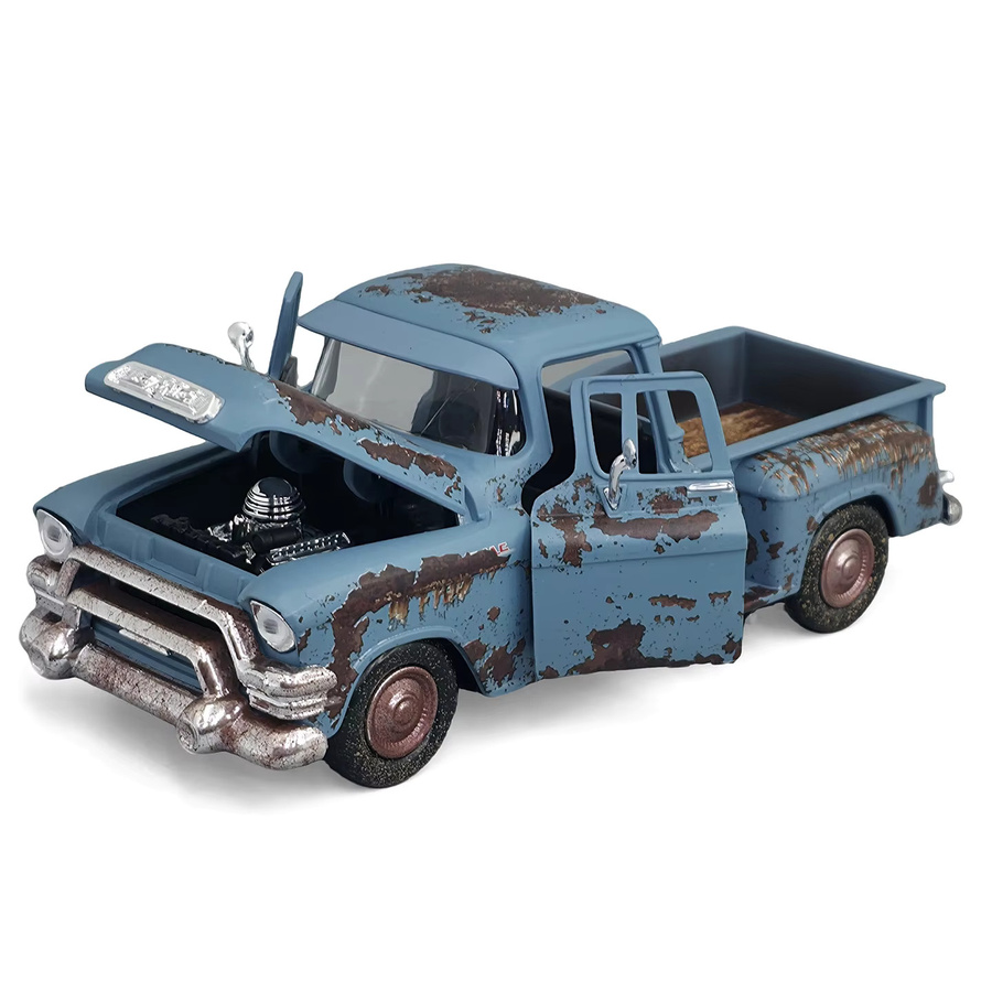 Motormaxtoy GMC Blue Chip Pickup 1955, Legierungsauto-Modell, 1:24, Blau - Bild 1