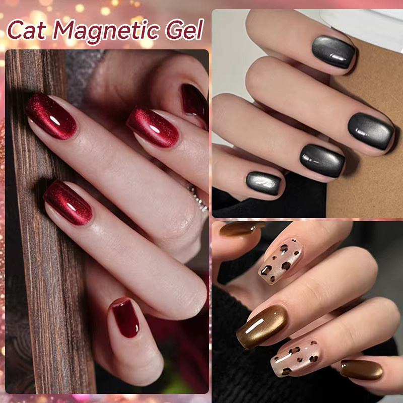 LILYCUTE Magnetgel Nagellack, Rotbraun, Glitzer, 7 ml - Bild 5