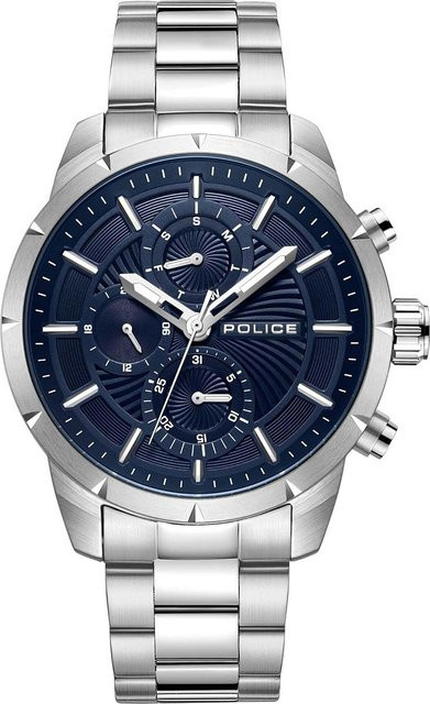 Police Herrenuhr, Quarz, Edelstahl, Blau, 45 mm, 5 ATM - Bild 1