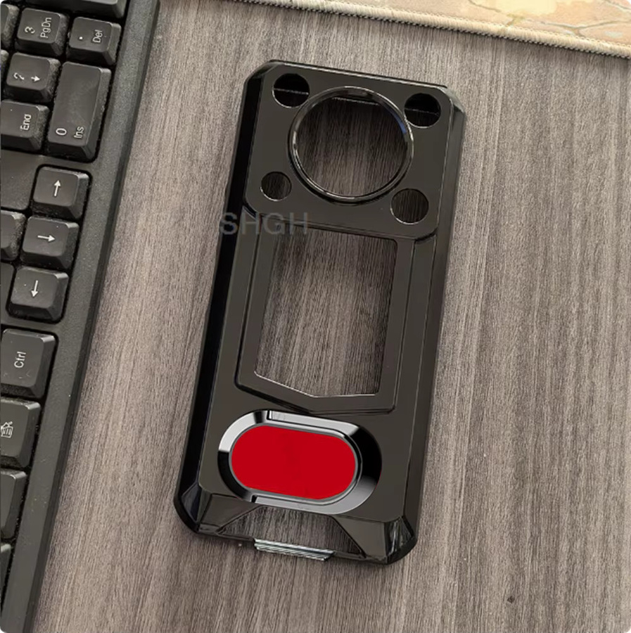 Oukitel WP56 Handyhülle aus weichem Silikon mit Ringhalterung in Schwarz und Rot - Bild 1