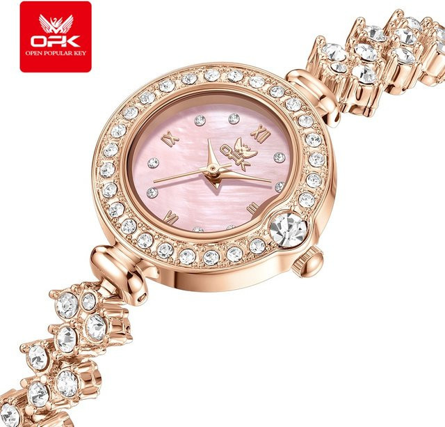 OPK Armbanduhr, Edelstahl, Roségold, Diamant, Quarz, Damen - Bild 1