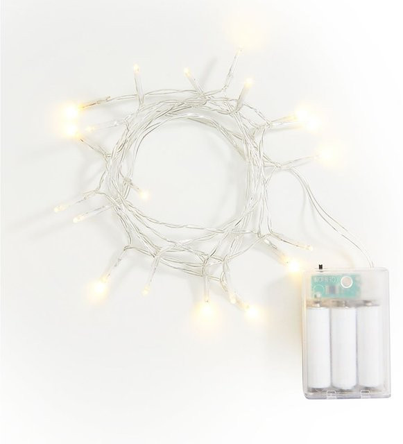 VBS Mini-LED-Lichterkette mit 20 LEDs in Transparent und Weiß mit Timer für Weihnachten - Bild 1