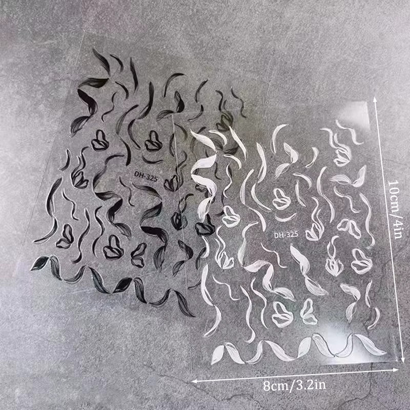 KuZHEN Nagelkunst-Aufkleber, weißes Spitzenband mit Perlen, schimmernd - Bild 2