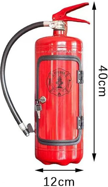 Paddya Weinbox in Feuerlöscher-Form für Minibar und Dekoration, Rot, B/T/H: 40,0 x 12,0 x 12,0 cm - Bild 1