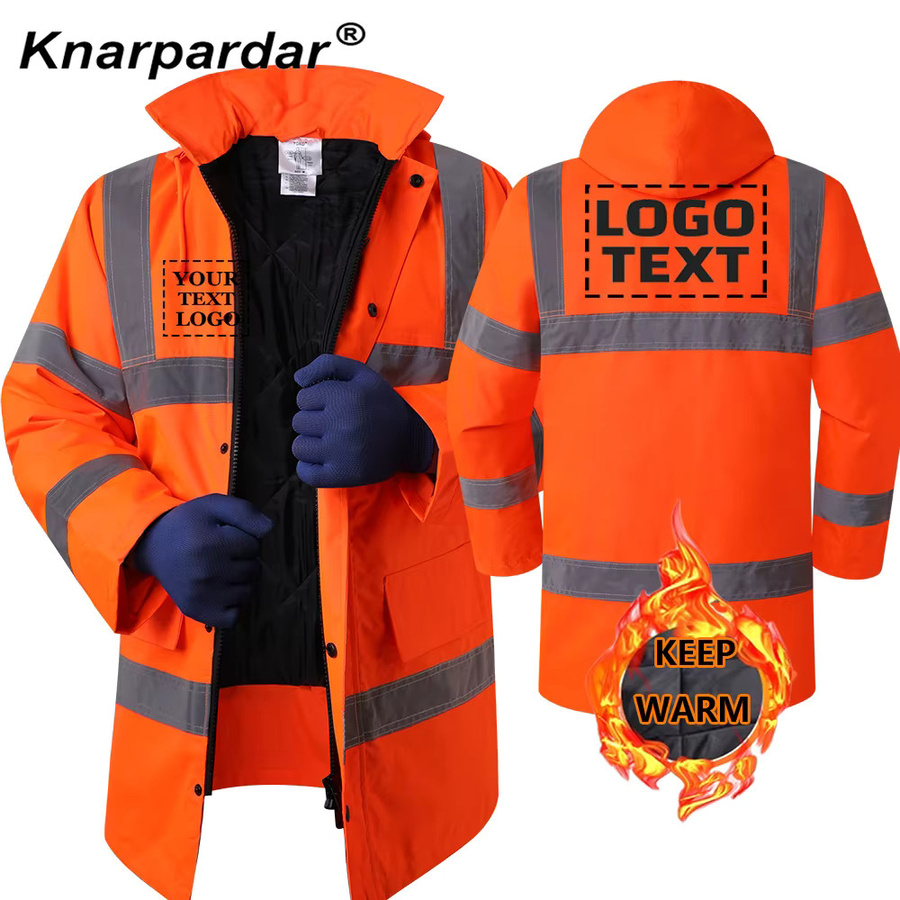 SPARDWEAR Winter-Warnschutzjacke für Herren in Orange, wasserdichte reflektierende Arbeitsjacke als Parka - Bild 2