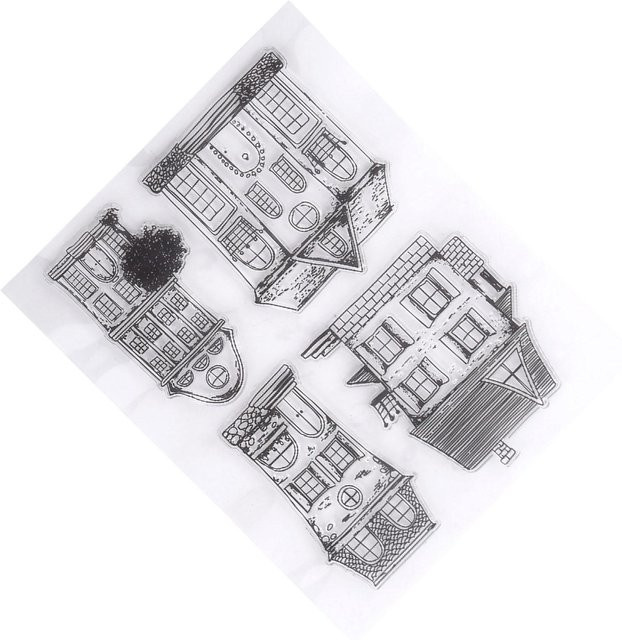 Stempelhaus Scrapbook-Fotokarten-Gummistempel in Transparent und White - Bild 1