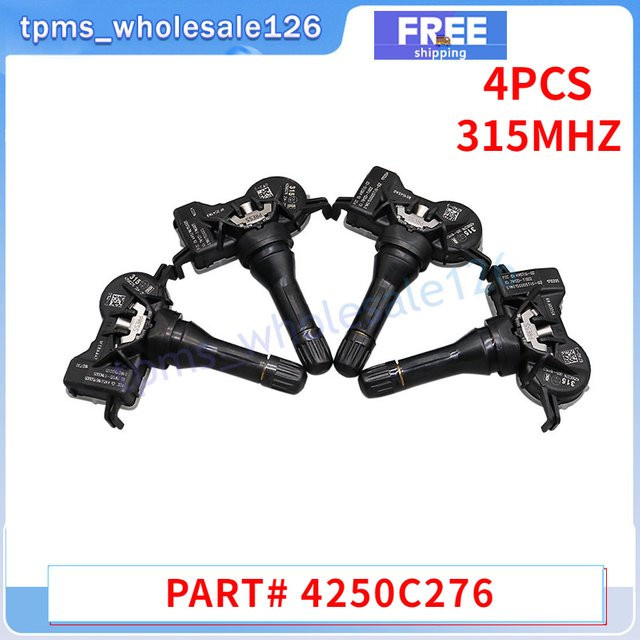 GANGLE Reifendruckkontrollsystem 4er-Set TPMS Sensoren 315 MHz für Mitsubishi Eclipse Cross Lancer Mirage Outlander in Schwarz - Bild 1