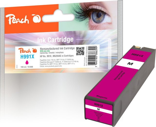 Peach HP 991 XM Druckerpatrone XL Magenta (wiederaufbereitet) für HP PageWide Color 755 dn und HP PageWide Color MFP 774 dn - Bild 1