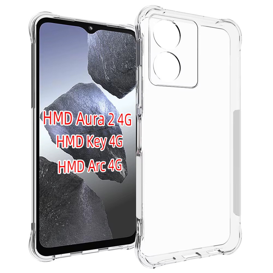 HMD Aura 2 4G Schutzhülle aus transparentem Silikon mit Luftkissen-Technologie und stoßfestem TPU-Design - Bild 2