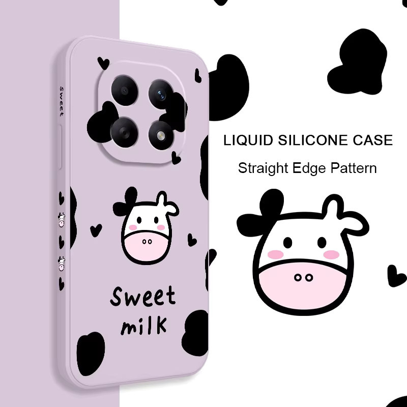 Niedliche Kuh-Handyhülle aus Silikon für Xiaomi Redmi Note 15 14 14S 13 12 12S 11 11S Pro Plus 4G 5G in Schwarz - Bild 2