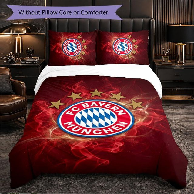 FC Bayern München Bettwäsche-Set 3-teilig aus Microfaser in Rot mit Bettbezug und Kissenbezug B/H: 220 x 260 cm - Bild 1