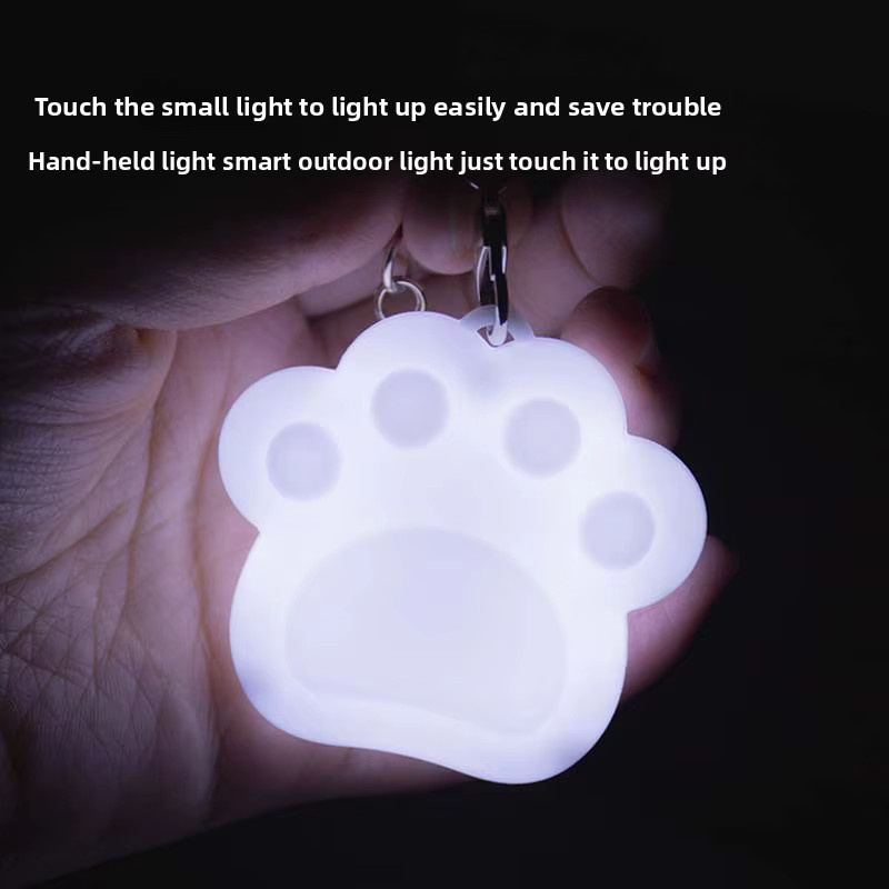 Tragbares LED Mini-Nachtlicht mit Touch-Sensor, wiederaufladbarer Schlüsselanhänger und Taschenclip in Weiß - Bild 2