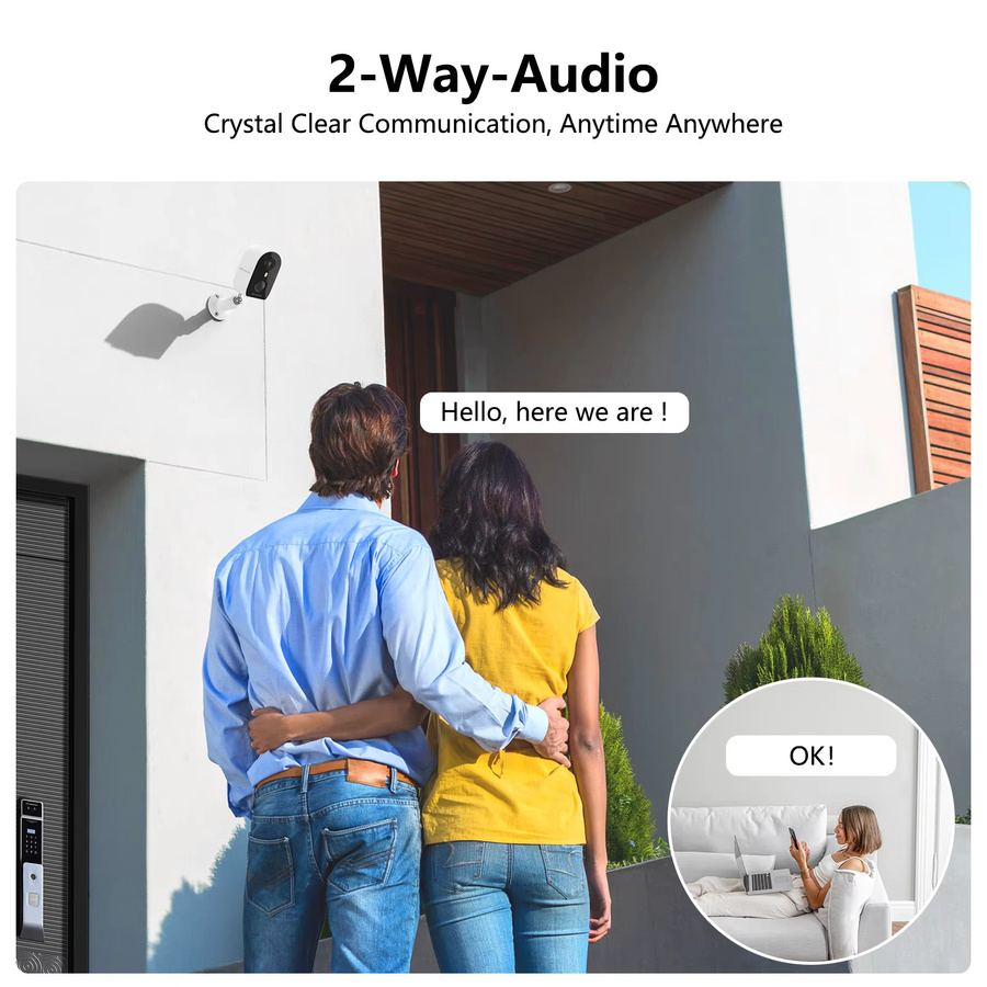 Wansview Drahtlose WiFi Überwachungskamera für den Außenbereich in Weiß mit 2K 3MP Auflösung, PIR-Personenerkennung, Bewegungserkennung, Zwei-Wege-Audio und Farbnachtsicht - Bild 4