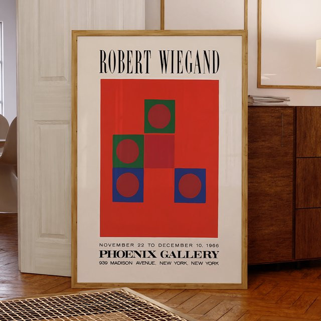 Abstraktes Leinwandgemälde Robert Wiegand 1966 in Multicolor als Wandkunst für dein Wohnzimmer - Bild 1