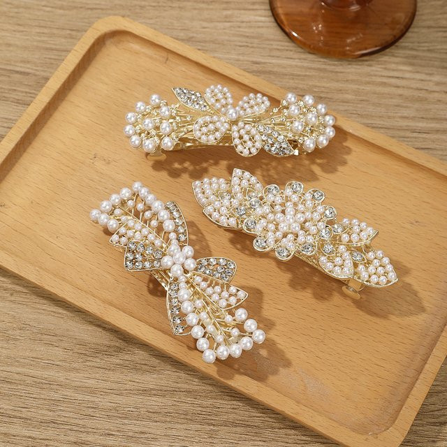 Haimeikang Haarspange Perlen-Strass-Blumen, Damen - Bild 1