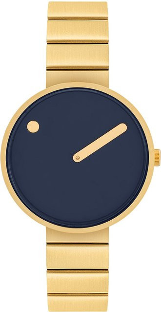 Picto Analoguhr, Quarz, Edelstahl, Blau, 34 mm, Unisex - Bild 1