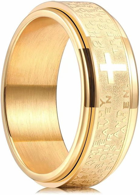 YIRAN Angstringe Edelstahl, Kreuz, Gold, Unisex - Bild 1
