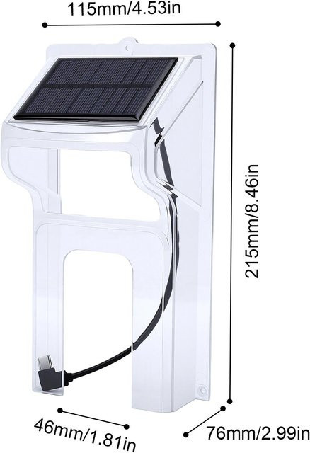 Fishine Solar-Regenschutz für Solar-Türklingeln mit integriertem Solarpanel, transparent - Bild 1
