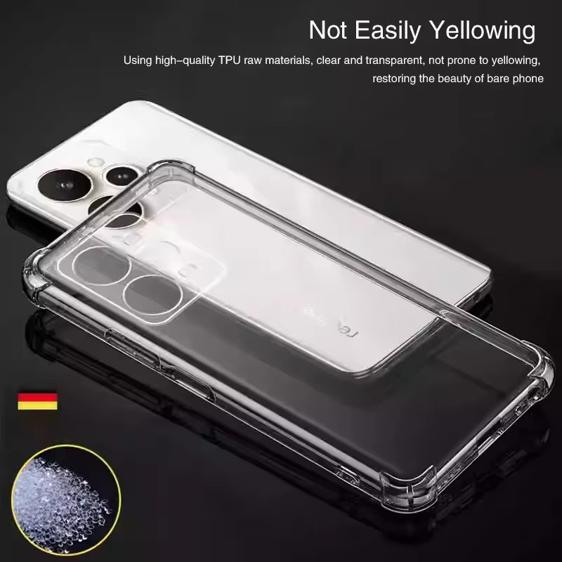 Transparente Airbag Handyhülle für OPPO RENO 15 Pro Max, RENO 15FS und RENO 15 C, weiche TPU-Schutzhülle mit Stoßfänger-Ecken - Bild 3