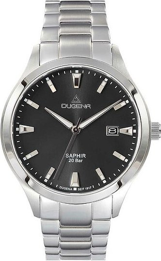 Dugena Herrenuhr Tresor Master, Quarz, Edelstahl, 42 mm, Silber, Grau - Bild 1