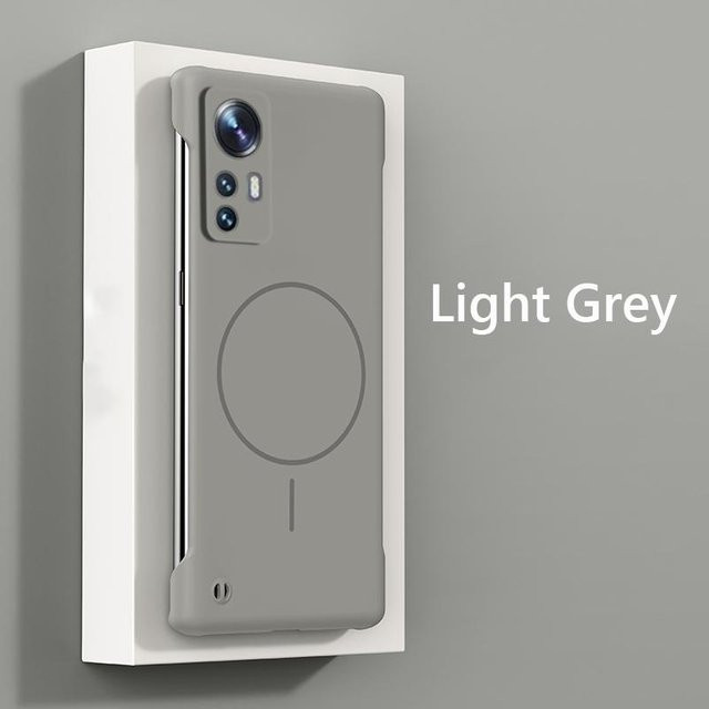 Rahmenlose magnetische kabellose Lade-Handyhülle für Xiaomi 12 und Xiaomi 12 Pro, Slim Hartrückabdeckung in Schwarz, Cyan, Beige, Grau und Pink - Bild 1