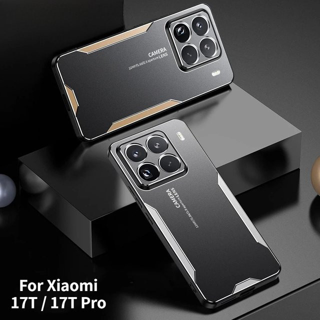 Stoßfeste Business Schutzhülle aus Aluminiumlegierung und hartem PC für Xiaomi 17T Pro Max, 15S, 15T, 14T Ultra, 13T Pro mit Objektivschutz in Schwarz oder Blau - Bild 1