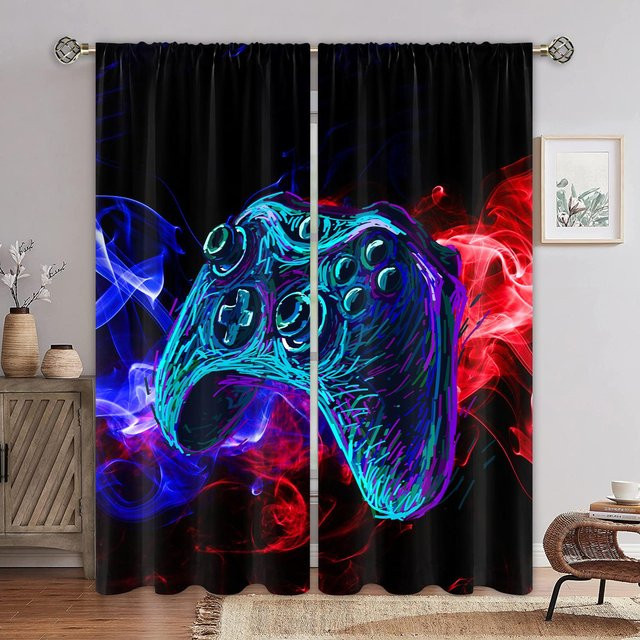 Yiran Furniture Vorhang Set mit Grafikdesign, Transparent, Mehrfarbig, B/H: 50 x 60 cm, 2 Stück - Bild 1