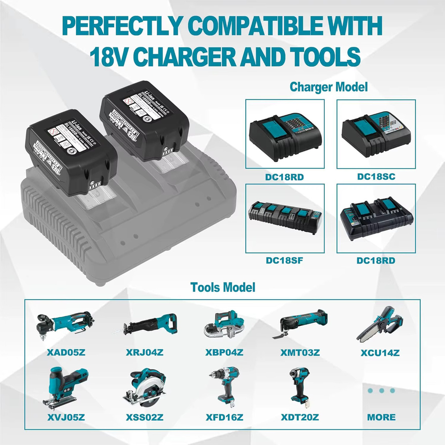 Makita Akku Set 18V mit 6000mAh BL1830 Akku und 6A Ladegerät in Schwarz - Bild 2
